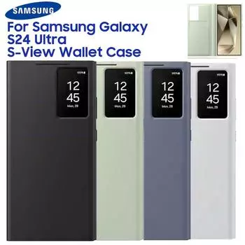Оригинальный чехол-книжка-кошелек Samsung Smart View для Samsung Galaxy S24 Ultra SM-S928B, чехол для телефона Smart View чёрный