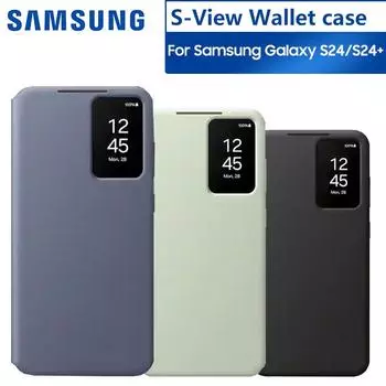 Оригинальный чехол-книжка-кошелек Samsung Smart View с откидной крышкой для Samsung Galaxy S24 S24 + S24 Plus SM-S921B SM-S926B Чехол для телефона Smart View For Galaxy S24 белый