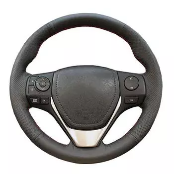 Оригинальный чехол на руль автомобиля по индивидуальному заказу для Toyota E Z RAV4 Corolla iM Scion Auris, черная кожаная оплетка для рулевого управления бежевый