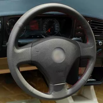 Оригинальный чехол на руль автомобиля «сделай сам», для Volkswagen VW Jetta 5 2006-2010, старая кожаная оплетка Jetta для руля Black -line