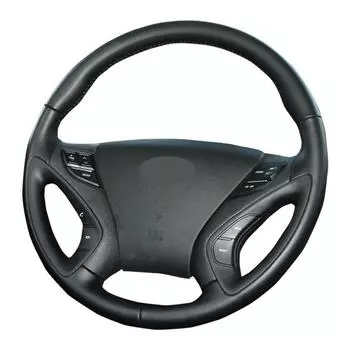 Оригинальный чехол на руль автомобиля «сделай сам», для Hyundai Sonata 8 2011 2012 2013 2014, кожаная оплетка для руля бежевый