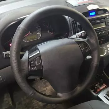 Оригинальный чехол на руль для Hyundai Elantra 2008-2010, кожаная оплетка на руль своими руками Black -line