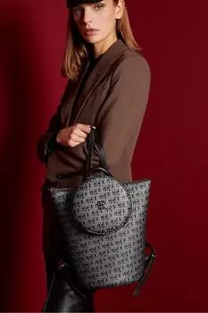Оригинальный черный роскошный рюкзак Pierre Cardin Черный женский рюкзак -Mn