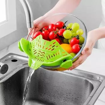 Оригинальный дизайн 2025 г.: Iron King Kong, силиконовый дренаж, блок слива воды со стороны кастрюли, фильтр для воды со стороны кастрюли, препятствующий проливанию, кухонные принадлежности зелёный