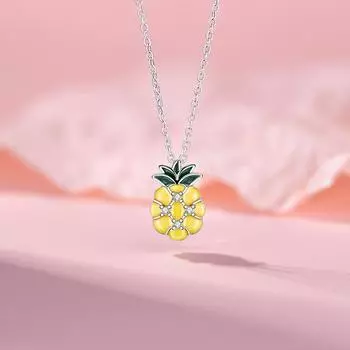 Оригинальный дизайн, ананасовое ожерелье из серии Summer Island, ювелирные изделия, женственность, маленькая свежая цепочка из нержавеющей стали для ключицы