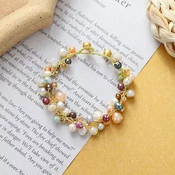 Оригинальный дизайн, браслет из натурального пресноводного жемчуга в маленьком свежем цвете, богемный летний универсальный браслет, женские украшения