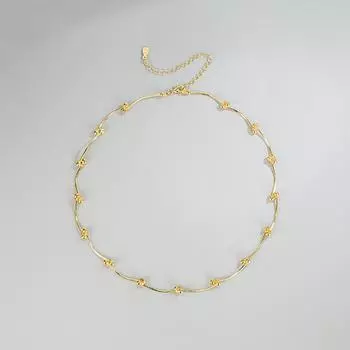 Оригинальный дизайн Ins S925, ожерелье из стерлингового серебра, ручная работа, круглое ожерелье из бисера, индивидуальность, цепочка на ключицу, женская