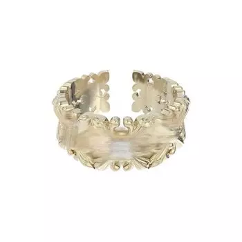 Оригинальный дизайн Кольцо с цветком лилии Полное кольцо Ретро Открывающееся Доступная роскошь Тяжелая промышленность Майард Орнамент Нишевый стиль Женский Ins стиль IRIS RING GOLD Adjustable opening