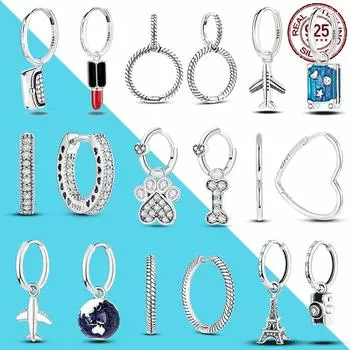 Оригинальный дизайн, модные серьги, серебряные серьги-кольца для путешествий, асимметричные серьги для женщин, ювелирные изделия, подарок для друзей, жены