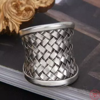 Оригинальный дизайн, открытое плетение, женское кольцо из стерлингового серебра 925 пробы, новинка 2021 года, модные украшения, украшения для рук из чистого аргентума Resizable