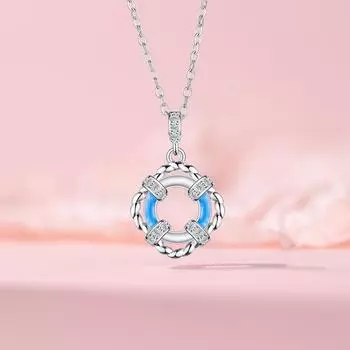 Оригинальный дизайн, ожерелье из серии Summer Island, спасательный круг для женщин, цепочка на ключицу из нержавеющей стали Niche Temperament