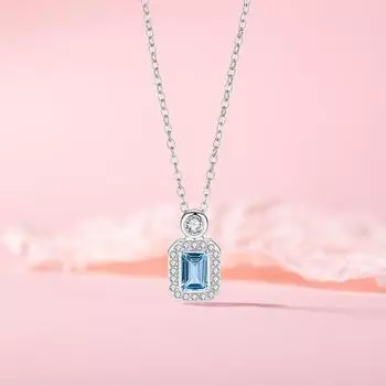 Оригинальный дизайн, ожерелье в виде синего флакона духов, ювелирное украшение, женская индивидуальность, небольшой кулон с ароматом, темпераментная цепочка на ключицу из нержавеющей стали