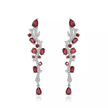 Оригинальный дизайн, серьги из стерлингового серебра 925 пробы с драгоценными камнями, серьги с натуральным топазом, гранатом, зеленым агатом и аметистом