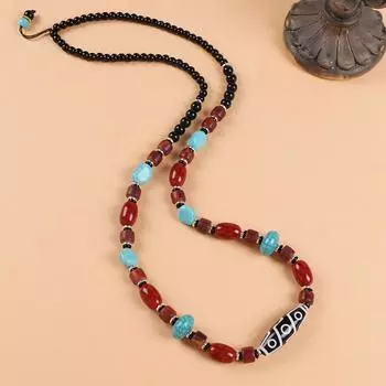 Оригинальный дизайн тибетское ожерелье ретро тибетский длинный восковой Дзи бусина кулон одежда Сицзан мужские и женские аксессуары