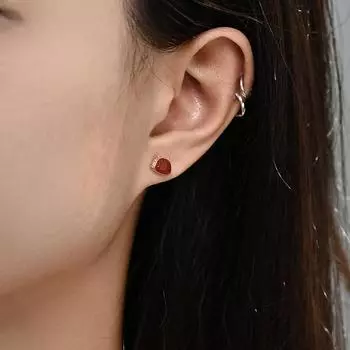 Оригинальный дизайн Золотой дракон посылает счастливые серьги из красного агата Серьги для женщин