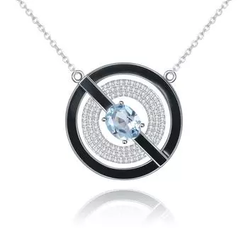 Оригинальный дизайнерский кулон с эмалью из натурального топаза, индивидуальный дизайн кольца, кулон из серебра 925 пробы с драгоценным камнем