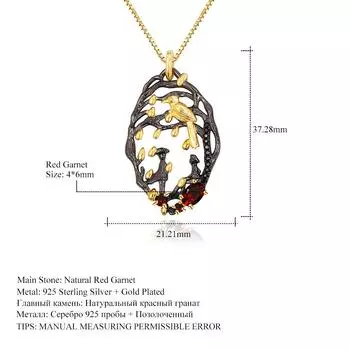 Оригинальный дизайнерский ретро-стиль серебряный кулон с драгоценным камнем s925 мечта цветочный дизайн ожерелье с натуральным гранатом кулон
