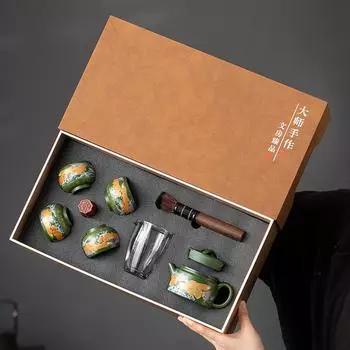 Оригинальный фиолетовый песок One Pot Four Cups Kung Fu Tea Set High End Tea Set Gift Box Set