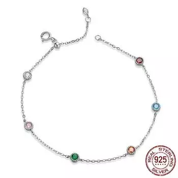 Оригинальный красочный летний серебряный браслет S925 Простой красочный летний браслет 20