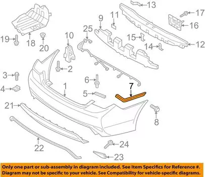 Оригинальный кронштейн OEM 86614-3S010 — сторона заднего бампера, правая / 866143S010 для Hyundai Sonata 11-15