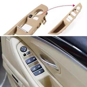 Оригинальный левый руль с левым рулем для BMW 5 серии F10 F11 серый, бежевый, черный салон автомобиля, внутренняя ручка двери, панель, накладка чёрный