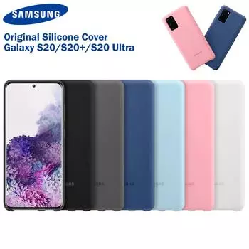 Оригинальный мягкий силиконовый чехол Samsung для Samsung Galaxy S20 S20 + S20, ультра противоударный чехол для телефона For S20 Ultra чёрный