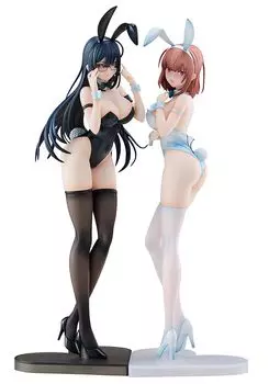 Оригинальный персонаж Ikomochi Black Bunny Aoi White Bunny Natsume, набор, ограниченная версия, масштаб, пластик, окрашенная, полная фигурка и 2 предмета 1/6