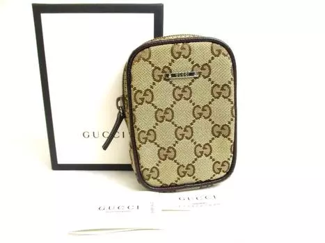 Оригинальный портсигар GUCCI бежевый GG Canvas #a544 восстановленный