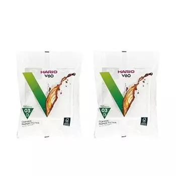 Оригинальный продукт Hario Бумажный фильтр, совместимый с 03 Размер 1-6 200 шт. Упаковка x 2 шт. для кофейной воронки V60 Белый VCF-03-100W [Для чашек]