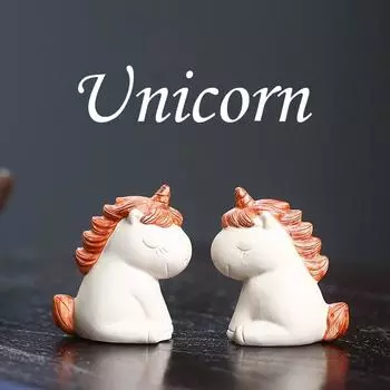 Оригинальный производитель игрушек для чая с фиолетовым песком, милый единорог ручной работы, маленькие украшения, чайный столик, бутик, можно поднять, секция, грязевой чай, домашнее животное One Size белый