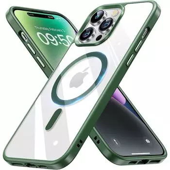 Оригинальный роскошный альпийский зеленый прозрачный чехол Magsafe для iPhone 15 14 Plus 13 Pro Max 2022 iPhone13 14Pro 13Pro чехол для телефона аксессуар For iPhone 13 Pro зелёный