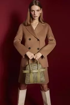 Оригинальный роскошный женский рюкзак цвета хаки Pierre Cardin цвета хаки с монограммой