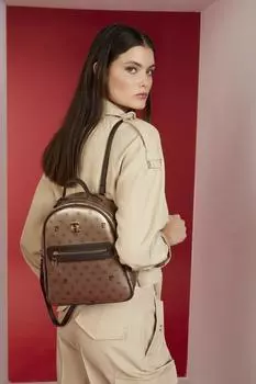 Оригинальный роскошный женский рюкзак Pierre Cardin Gold Monogram Gold Monogram