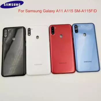 Оригинальный Samsung Galaxy A11 A115 A115F пластиковая задняя крышка батарейного отсека корпус задней двери для Samsung A 11 Замена с камерой