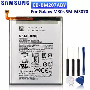 Оригинальный сменный аккумулятор для телефона EB-BM207ABY Samsung Galaxy M30S M3070 M21 M31 M215 6000 мАч