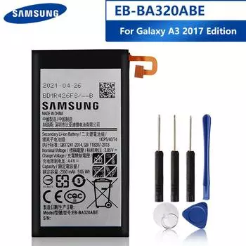 Оригинальный сменный аккумулятор Samsung EB-BA320ABE для Samsung GALAXY A3 2017 Edition A320 A320FL A320F A320F/DS A320Y/DS A320Y аккумулятор 2350 мАч