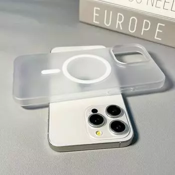 Оригинальный ультратонкий матовый магнитный прозрачный чехол с беспроводной зарядкой для iPhone 15 14 Plus 13 12 11 Pro Max для Magsafe, жесткий чехол для ПК For iPhone 14Plus