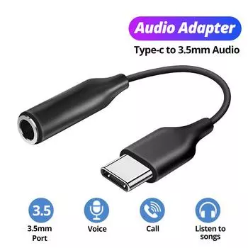 Оригинальный USB Type C на 3,5 мм аудиокабель для наушников AUX адаптер USB C наушники AUX аудиоконвертер для Samsung Huawei Xiomi чёрный