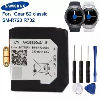 Оригинальный запасной аккумулятор для часов EB-BR720ABE для Samsung Gear S2 classic SM-R720 R720 R732 250 мАч 250mAh