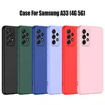 Оригинальный жидкий силиконовый чехол для телефона Samsung Galaxy A33 4G 5G мягкая задняя крышка защитный чехол для камеры бампер A33 4G 5G чёрный