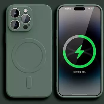 Оригинальный жидкий силиконовый чехол Magsafe для телефона с беспроводной зарядкой для iPhone 15 14 13 12 11 Pro Max Plus Mini Магнитный мягкий чехол For iPhone 13Pro