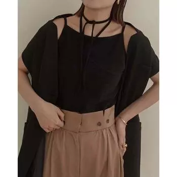 Original Order 2024 Summer Light Color Niche Style Camisole Black (In Stock delivery within 2 days) All yards