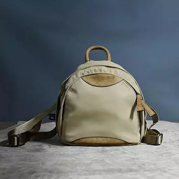 Original Oxford Cloth Women s Fashion Leisure Commute Small Backpack Khakis + Brown grinding