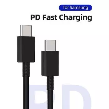 Original PD Cable For Samsung S22 S21 S20 FE S23 Ultra 45W Super Fast Charging A52 A53 A54 5G Note 20 Uitra 25W USB Type C Cable 1m белый