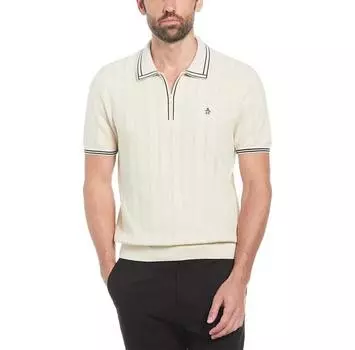 Original Penguin 1/4 Zip Tipped поло с короткими рукавами L