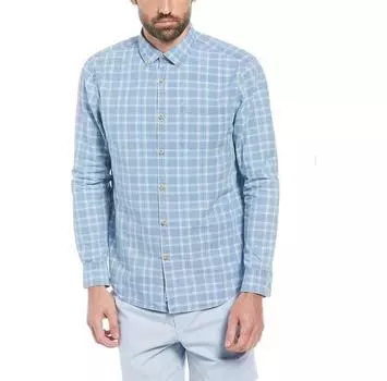 Original Penguin Cotton Indigo Plaid рубашка с длинным рукавом L