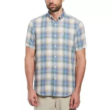 Original Penguin Delave Linen Ao Plaid рубашка с коротким рукавом S