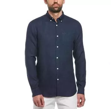 Original Penguin Delave Linen With Pocket рубашка с длинным рукавом XL
