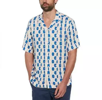 Original Penguin Viscose Camp Aop Logo рубашка с коротким рукавом L