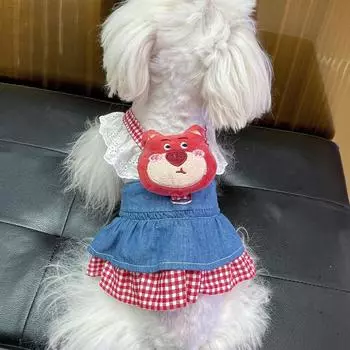 Original pet dog dog clothes can be towed skirt princess small dog puppy teddy spring and summer thin cross-border XS